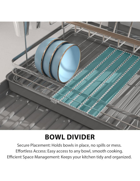Estante para Secar Platos SUSTEAS Expandible 2 Niveles Gris Estante para Secar Platos SUSTEAS Expandible 2 Niveles Gris