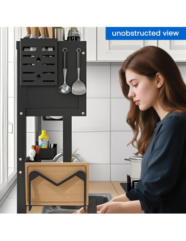 Escurridor de Platos 3 Niveles ASIEIT Negro con Tapa 85.09 cm