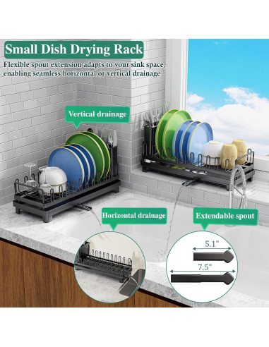 Escurridor de Platos Pequeño OKZEST con Drenaje Automático