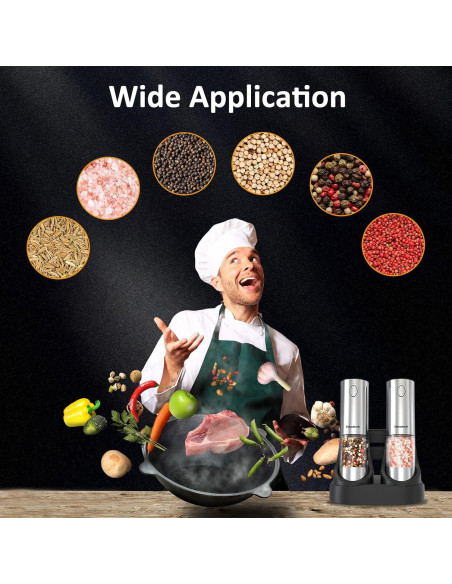 Juego de Molinillos Eléctricos SAKAMOSH con Luz LED y Carga USB Juego de Molinillos Eléctricos SAKAMOSH con Luz LED y Carga USB