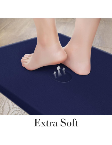HappyTrends 2 Alfombras de Cocina Antifatiga 1.19cm Marino