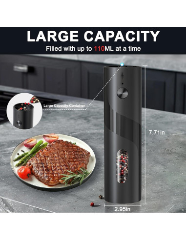 Juego de Molinillos Eléctricos de Sal y Pimienta ZDFRBJG - Recargables