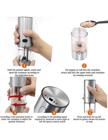Juego de Molinillos Eléctricos de Sal y Pimienta Theresduet