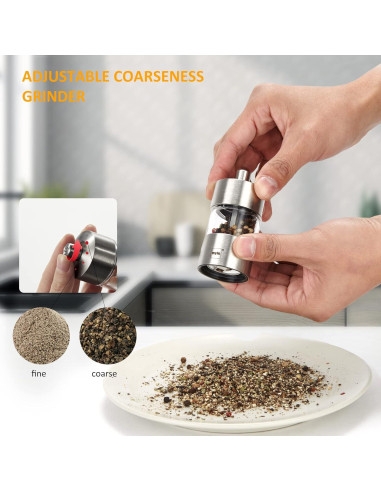 Juego de Molinillos de Sal y Pimienta Myle con Soporte 8.38 cm