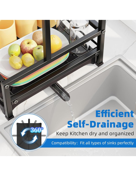 Estante Secar Platos 2 Niveles Simple Trending Acero Inoxidable Negro Estante Secar Platos 2 Niveles Simple Trending Acero Inoxidable Negro