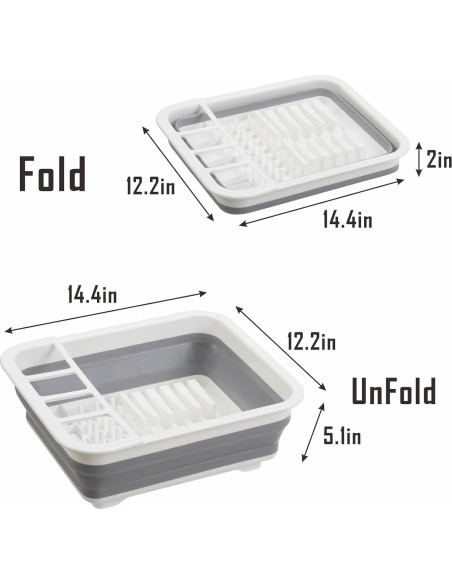 Escurridor de Platos Plegable Craftend Gris - Ahorra Espacio Escurridor de Platos Plegable Craftend Gris - Ahorra Espacio