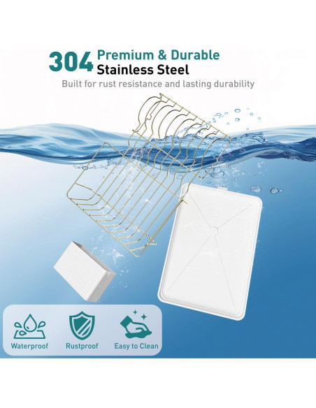 Escurridor de Platos Buruis de Acero Inoxidable Dorado 42.4x30cm Escurridor de Platos Buruis de Acero Inoxidable Dorado 42.4x30cm