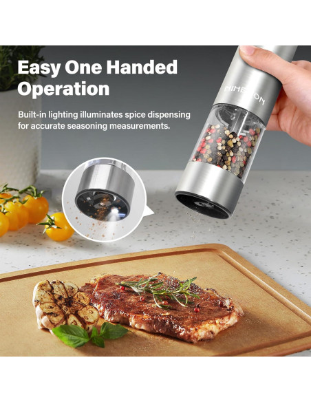 Juego de Molinillos Eléctricos de Sal y Pimienta NIHEWON 190ml Juego de Molinillos Eléctricos de Sal y Pimienta NIHEWON 190ml