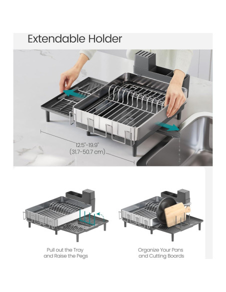 Estante Secador de Platos SONGMICS Acero Inoxidable 50.7x48.6cm Estante Secador de Platos SONGMICS Acero Inoxidable 50.7x48.6cm