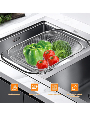 Canasta Colador de Acero Inoxidable GIUOIDUO 6 Cuartos