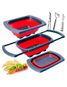 Colador Plegable de Silicona MAUCA 39x26.5cm con 3 Peladores