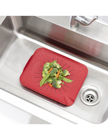 Tabla de Colador Home Basics Rojo 33.66x26.67cm Multiusos Tabla de Colador Home Basics Rojo 33.66x26.67cm Multiusos