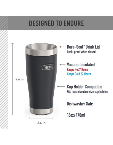 Vaso Aislado de Acero Inoxidable THERMOS 16 oz Granito