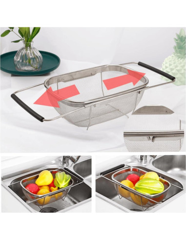 Canasta Coladora Ovalada Supercap de Acero Inoxidable 4qt