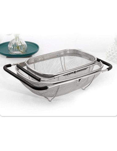 Canasta Coladora Ovalada Supercap de Acero Inoxidable 4qt