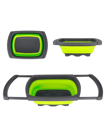 Colador Plegable HAOHIZE Verde 38.5x26.5 cm Antideslizante Colador Plegable HAOHIZE Verde 38.5x26.5 cm Antideslizante