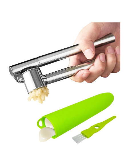 Prensa de Ajo Acero Inoxidable Ugotit Set 3 Piezas Mango Extendido Prensa de Ajo Acero Inoxidable Ugotit Set 3 Piezas Mango Extendido