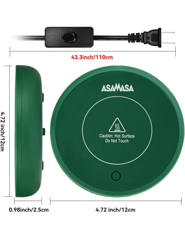 Calentador de Taza Inteligente ASAMASA 17W Verde Gravedad