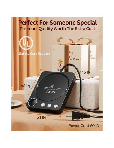 Calentador de Tazas SWEETFULL 36W con Pantalla LED y Temporizador