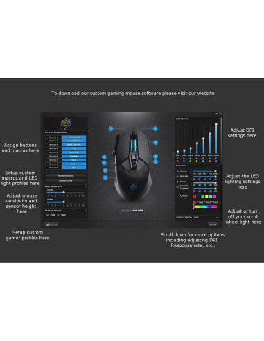 Ratón Gaming MOJO Pro Performance Silencioso 12000 DPI
