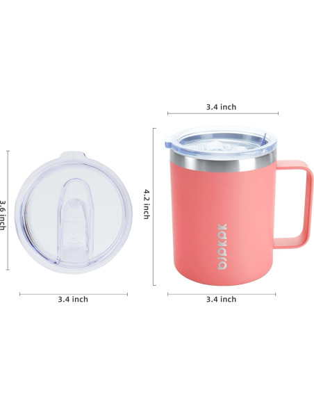 Taza de Café Aislada BJPKPK 414ml Acero Inoxidable Rosa Claro Taza de Café Aislada BJPKPK 414ml Acero Inoxidable Rosa Claro
