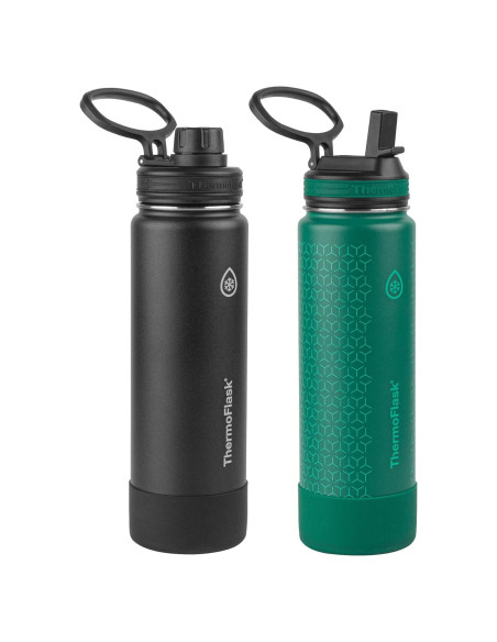 Botellas de Agua Aisladas ThermoFlask 710 ml 2-Pack Acero Inoxidable Botellas de Agua Aisladas ThermoFlask 710 ml 2-Pack Acero Inoxidable