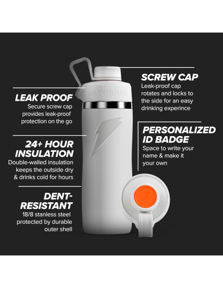 Botella de Agua Reutilizable Gatorade Overtime 650ml Acero Gris Botella de Agua Reutilizable Gatorade Overtime 650ml Acero Gris