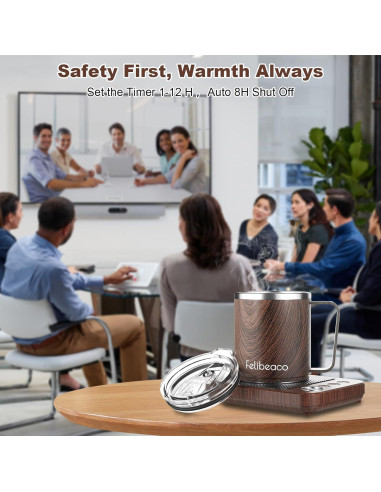 Calentador de Tazas Eléctrico Felibeaco 36W con Temporizador