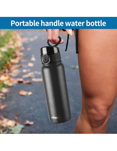 Botella de Agua Aislada GOPPUS 0.59L Acero Inoxidable Negra