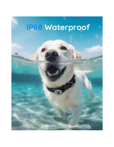 Soporte para AirTag de perro WhoseID, silicona impermeable IP68