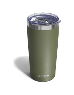 Vaso de Café de Viaje UIRZOTN 590ml Aislado Doble Pared Verde Militar