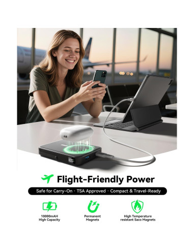 Banco de Energía Inalámbrico Daximen 10000mAh MagSafe Negro