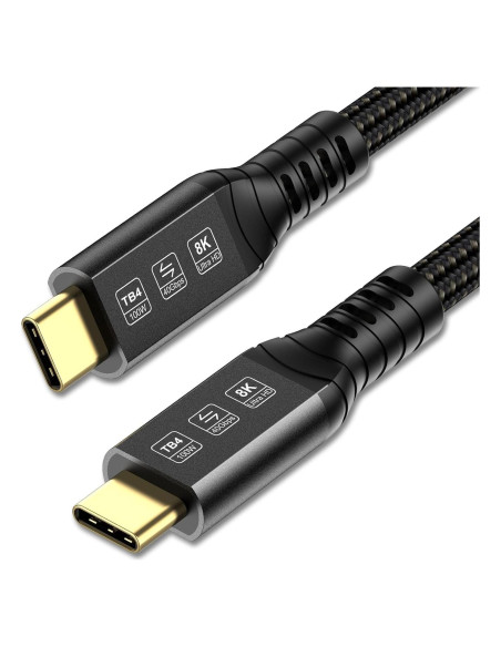 Cable Thunderbolt 4 ConnBull 3.05m 40Gbps Carga 100W 8K Cable Thunderbolt 4 ConnBull 3.05m 40Gbps Carga 100W 8K