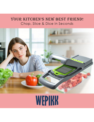 Picadora de Verduras Wepikk con Cuchillas de Acero Inoxidable
