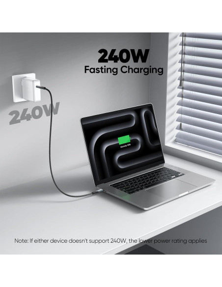 Cable USB C 0.91m JasRoum 3.2 Gen 2x2 20Gbps 240W 4K Cable USB C 0.91m JasRoum 3.2 Gen 2x2 20Gbps 240W 4K