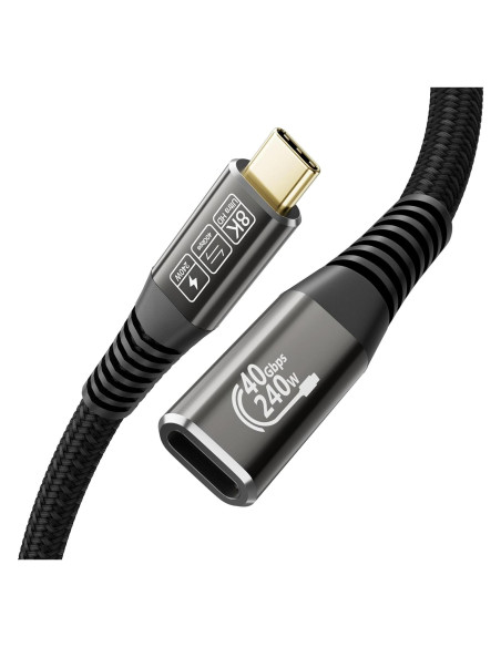 Cable de Extensión USB4 HOTUTUKI 0.5m 40Gbps 8K@60Hz Carga 240W Cable de Extensión USB4 HOTUTUKI 0.5m 40Gbps 8K@60Hz Carga 240W
