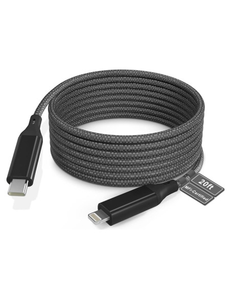 Cable USB C a Lightning Bawanfa 20FT (6M) Carga Rápida MFi Cable USB C a Lightning Bawanfa 20FT (6M) Carga Rápida MFi