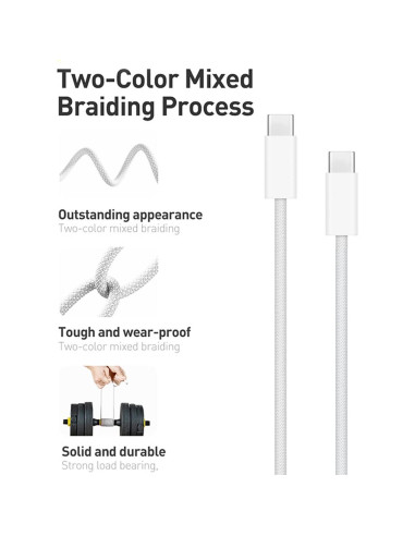 Cable USB C a USB C 3m KUEVKA para iPhone 16 y iPad