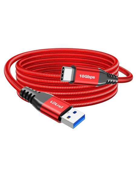 Cable USB C 3m Rojo 10Gbps LDLrui Carga Rápida 3.1A Cable USB C 3m Rojo 10Gbps LDLrui Carga Rápida 3.1A