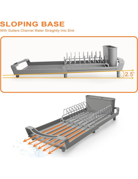 Escurridor de Platos Expandible PINCHENG Acero Inoxidable Gris Escurridor de Platos Expandible PINCHENG Acero Inoxidable Gris