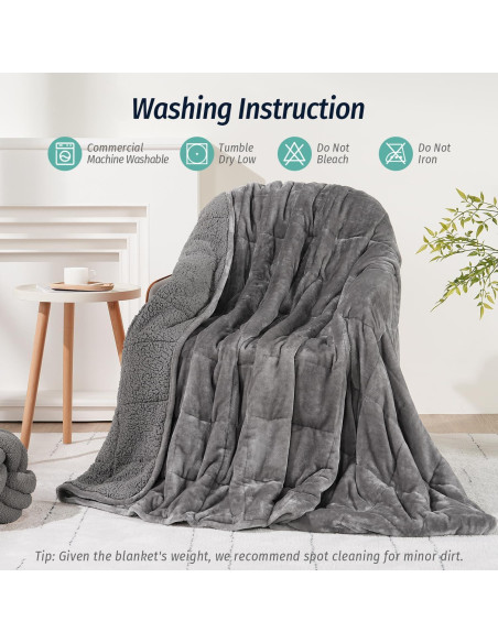 Manta con peso Wemore Sherpa 6.8 kg 121.9 x 182.9 cm Gris Manta con peso Wemore Sherpa 6.8 kg 121.9 x 182.9 cm Gris