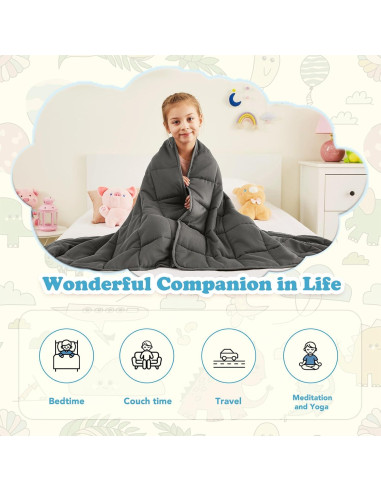 Manta con peso CuteKing 3.2kg 101.6x152.4cm Gris Microfibra