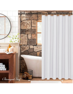 Cortina de Ducha de Tela Blanca Biscaynebay 182.88 cm x 182.88 cm 2