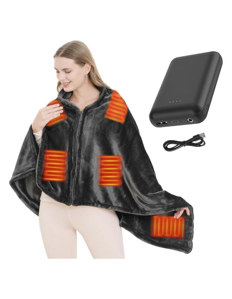 Manta Térmica Portátil USB ZUSKUZU 8 Zonas Calor 149x79cm Manta Térmica Portátil USB ZUSKUZU 8 Zonas Calor 149x79cm