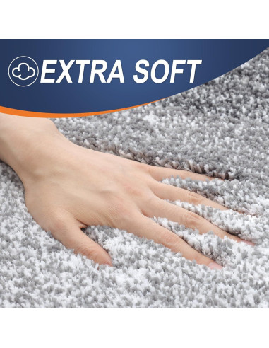 Conjunto de Alfombrillas de Baño OLANLY 3 Piezas Microfibra Gris