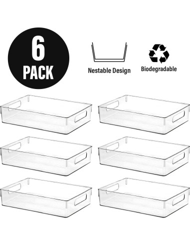 Contenedores de Almacenamiento ShelfShaper 6 Piezas 27x20x8 cm