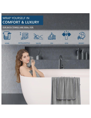 Juego de Toallas de Baño 18 Piezas Jessy Home Microfibra Gris