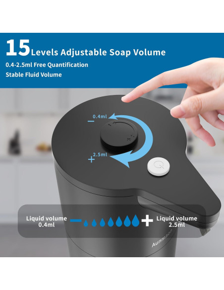 Dispensador de Jabón Automático Aunmaon Negro 320g Manos Libres Dispensador de Jabón Automático Aunmaon Negro 320g Manos Libres