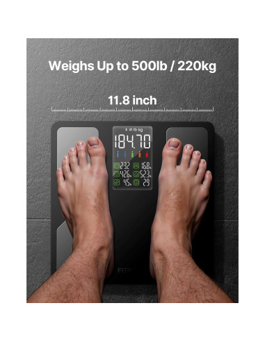 Báscula Inteligente FITINDEX 225kg Bluetooth con Pantalla LED