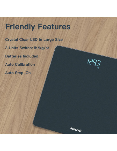 Báscula Digital Homebuds Azul para Peso Corporal 180kg Báscula Digital Homebuds Azul para Peso Corporal 180kg